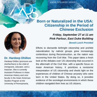 Event flyer for "Born or Naturalized in the USA"